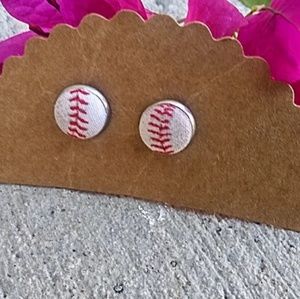 Handmade Baseball Earrings